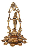 White Whale Brass Deeplaxmi Statue Oil Lamp Laxmi Diya Holding Lady Home Decor