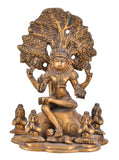 White Whale Brass Lord Shiva Shankar Sitting Tree Idol Bhole Nath Dakshinamurti Shiva Brass Statue Home Decor