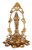 White Whale Brass Deeplaxmi Statue Oil Lamp Laxmi Diya Holding Lady Home Decor