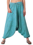 Whitewhale Mens Women Cotton Stripe Aladdin Loose Baggy Boho Hippie Harem Pants