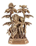 White Whale Brass Radha Krishna Standing Under Tree Idol Statue Home Decor Figurine