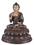 White Whale Brass Buddha Statue Murti for Home Decor Entrance Office Table Living Room Meditation Luck Gift Feng Shui Home Décor