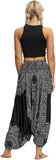 Whitewhale Women Casual Peacock Print Summer Loose Yoga Trousers Baggy Boho Aladdin Jumpsuit Harem Pants