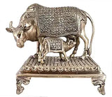 White Whale Large Gold Elegant Kamdhenu Cow and Calf Brass Statue Spiritual Showpiece