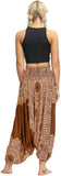 Whitewhale Women Casual Peacock Print Summer Loose Yoga Trousers Baggy Boho Aladdin Jumpsuit Harem Pants