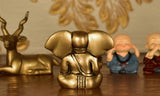 White Whale Small Large Ear Ganesha Seated | Brass Statue