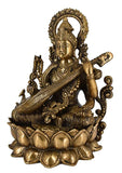 Whitewhale Maa Saraswati Brass Statue Religious Goddess Sculpture Idol