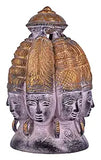 White Whale Brass Brahma Face Statue Hindu Religion God Sculpture Idol Statue