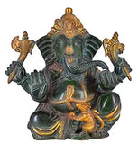 White Whale Antique Brass Mangalkari Ganesha Statue Bhagwan Idol Ganesha Statue Ganpati Murti Home Decor