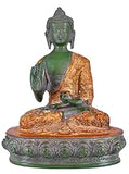 White Whale Brass Buddha Statue Murti for Home Decor Entrance Office Table Living Room Meditation Luck Gift Feng Shui Home Décor