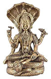 White Whale Hinduism Lord Vishnu Standing Religious Brass Statue for Puja Mandir
