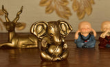 White Whale Small Large Ear Ganesha Seated | Brass Statue