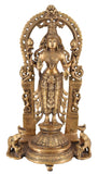 White Whale Brass Lakshmi Idol Hindu Goddess Laxmi Idol|Laxmi Statue|Laxmi Brass Idol|Laxmi Lakshmi Murti Home Office Showpiece Decor