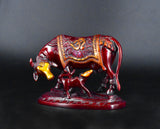 White Whale Kamdhenu Cow & Baby Cow Brass Statue Religious Strength Sculpture Idol