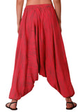 Whitewhale Mens Women Cotton Stripe Aladdin Loose Baggy Boho Hippie Harem Pants