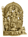 White Whale Shiva Parvati Ganesh Idol Shiv Parivar Brass Murti Statue