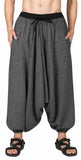 Whitewhale Men Women Cotton Stripe Summer Loose Baggy Hippie Boho Gypsy Harem Pants