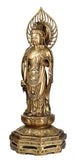White Whale Brass Lord Buddha Standing Statue Blessing Idol feng Shui Home Decor