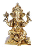Whitewhale Brass Mangalkari Ganesha Statue Bhagwan Idol Ganesha Statue Ganpati Murti Home Decor