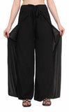 Whitewhale Womens Split Wide Leg Long Embroidered Rayon Wrap Palazzo Pant