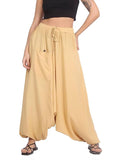 Whitewhale Mens Women Rayon Solid Aladdin Loose Baggy Boho Hippie Harem Pants