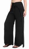 Whitewhale Womens Split Wide Leg Long Embroidered Rayon Wrap Palazzo Pant