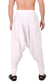 Whitewhale Men's Cotton Solid Harem Pants Yoga Trousers Hippie Pant White