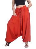 Whitewhale Mens Women Rayon Solid Aladdin Loose Baggy Boho Hippie Harem Pants
