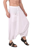 Whitewhale Mens Women Rayon Solid Aladdin Loose Baggy Boho Hippie Harem Pants