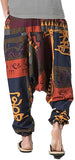 Whitewhale Mens Cotton Printed Harem Pants Pockets Yoga Trousers Hippie