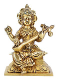 Whitewhale Maa Saraswati Brass Statue Religious Goddess Sculpture Idol Home Decor