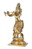 White Whale Radha Krishna Statue Hindu Gods Sculpture Brass