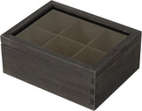 White Whale Tea Storage Chest Adjustable 6 Compartment Tea Bags Organizer Container Tea Box with Glass Window