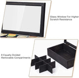 White Whale Tea Storage Chest Adjustable 8 Compartment Tea Bags Organizer Container Tea Box with Glass Window