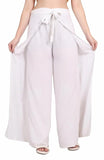 Whitewhale Womens Split Wide Leg Long Embroidered Rayon Wrap Palazzo Pant