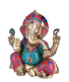 White Whale Brass Ganesha Statue Sitting On Jhula | Swing Ganesh | God of Good Luck | Large Size Ganesha | Lord Vinayaka | Ganapati