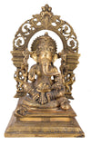 White Whale Lord Ganesh Murti Ganesha Idol Ganpati Brass Vinayaka Statue for Home Decoration | Hindu God Ganesh Bhagwan Blessing Ganpati Bappa Statue | Ganesha Statue Sitting Idol Sculpture