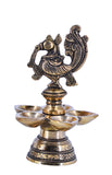 White Whale Brass Peacock Diya Statue Figurine Sculpture for Home Office Decor