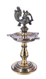 White Whale Brass Peacock Diya Statue Figurine Sculpture for Home Office Decor