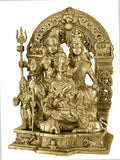 White Whale Shiva Parvati Ganesh Idol Shiv Parivar Brass Murti Statue
