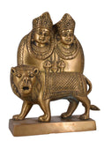 White Whale Chamunda Mata Brass Statue Religious Strength Sculpture Idol