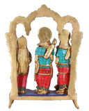 White Whale Ram Darbar - Lord Rama Laxman and Sita Hanuman Brass Statue Religious Sculpture Idol Home Décor
