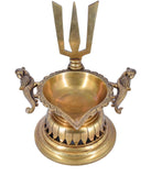 White Whale Balaji Brass Material Diya For Puja, Aarti, Temple, Gifts.