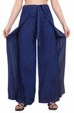 Whitewhale Womens Split Wide Leg Long Embroidered Rayon Wrap Palazzo Pant