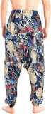 Whitewhale Mens Cotton Printed Harem Pants Pockets Yoga Trousers Hippie