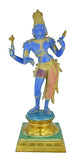 White Whale Brass Saumyatva Ardhanarishvara (Lord Shiva & Goddess Parvati United a Body) - Made in Thanjavur, South India - Antique Color Finish