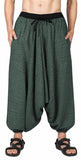 Whitewhale Men Women Cotton Stripe Summer Loose Baggy Hippie Boho Gypsy Harem Pants