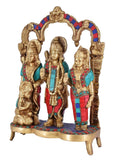 White Whale Ram Darbar - Lord Rama Laxman and Sita Hanuman Brass Statue Religious Sculpture Idol Home Décor