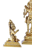 White Whale Ram Darbar - Lord Rama Laxman and Sita Hanuman Brass Statue Religious Sculpture Idol Home Decor