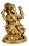 Whitewhale Lord Ganesha Brass Statue Hindu Religious Lord Ganesh Sculpture Figurine Ideal for Gift & Home Decor